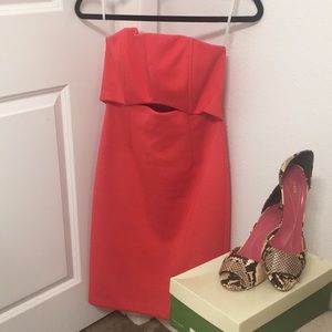 ✨ Moving sale 🚗- Strapless cut-out pink watermelon midi dress, Size XS